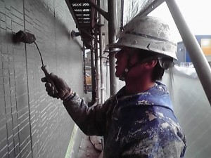 厚木市 ドルフK2 外壁上塗り