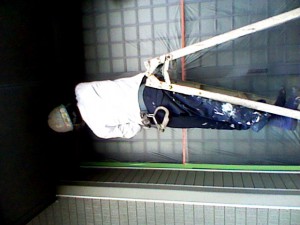 養生、屋根の塗装。